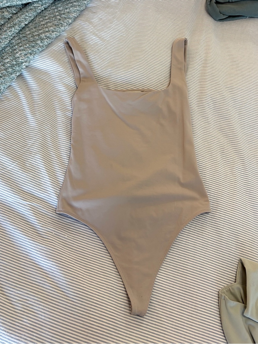 Aritzia Taupe Scoop-Neck Bodysuit